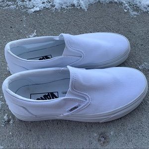 White slip-on Vans